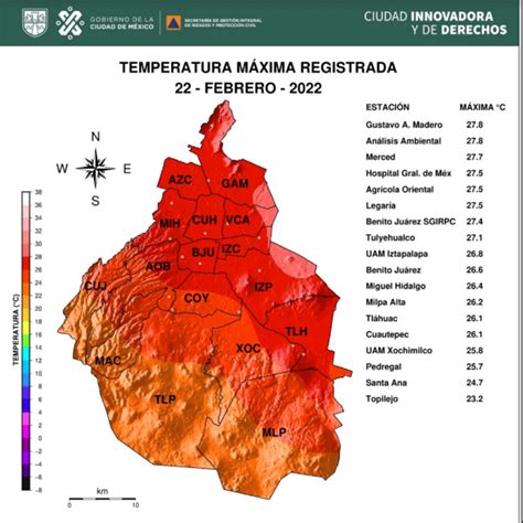 a cuantos grados esta la cdmx